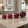 Conjunto de 4 manzanas rojas de ónix