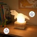 Lámpara de dinosaurio de ónix crema y miel