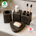 Juego de baño geométrico de mármol café de 4 piezas