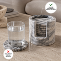 Juego de 6 portavasos redondos de mármol gris
