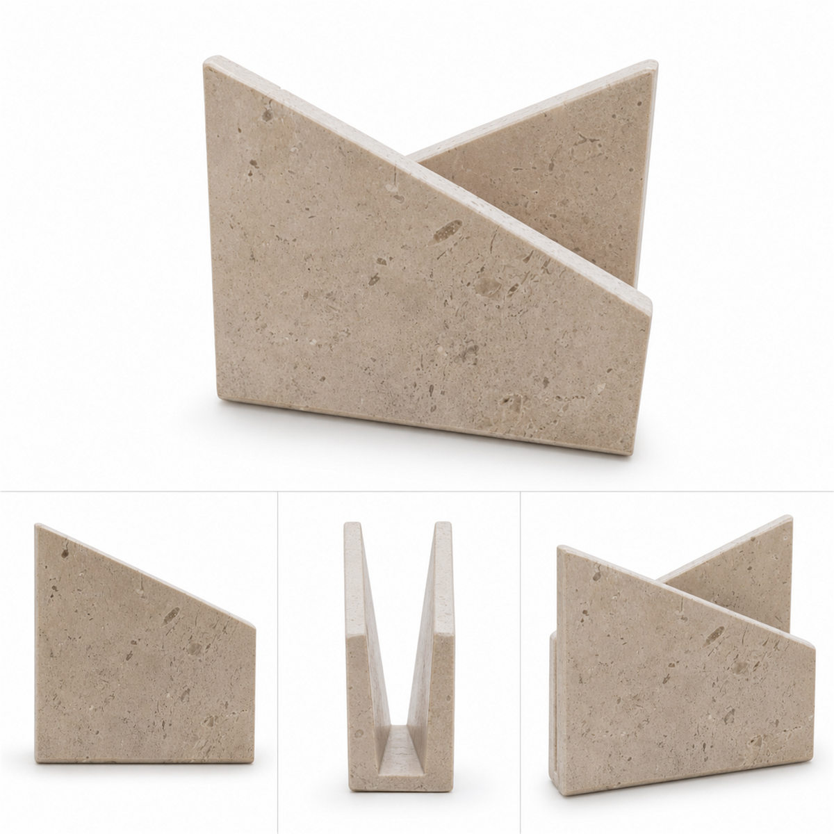 Portaservilletas de travertino beige