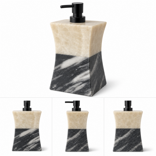 Dispensador angular bicolor crema y negro