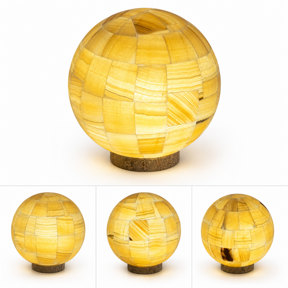 Lámpara esférica de ónix amarillo 30cm