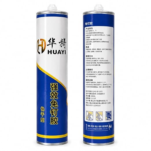 Adhesivo para lambrin de WPC, HUAYI Adhesivo de montaje de Secado Rápido, 300ml.