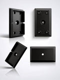 Soporte Giratorio para Viga Interior, Negro, 5x10 cm, Material PP, TBT, PET, Kit de 4 Piezas, Fácil Instalación