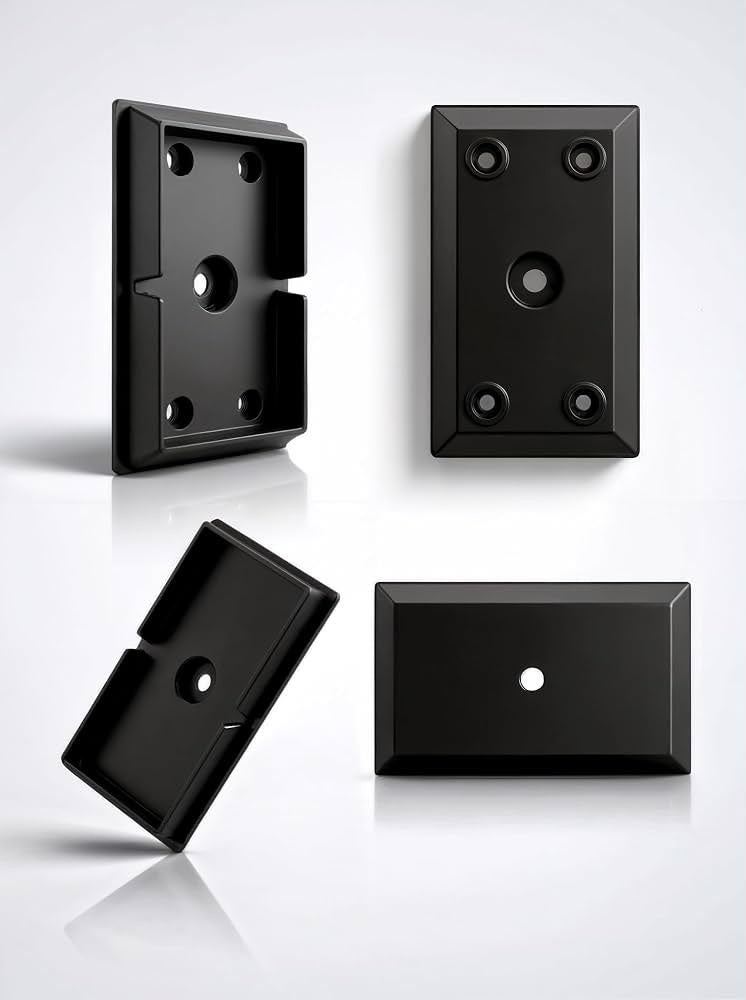 Soporte Giratorio para Viga Interior, Negro, 5x10 cm, Material PP, TBT, PET, Kit de 4 Piezas, Fácil Instalación