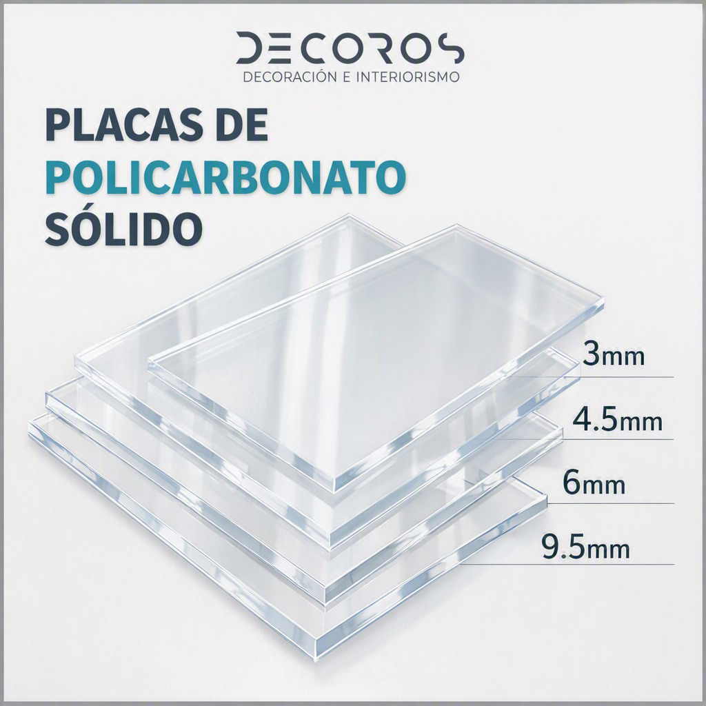 Placa de Policarbonato Sólido Cristal 1.22 x 2.44 m