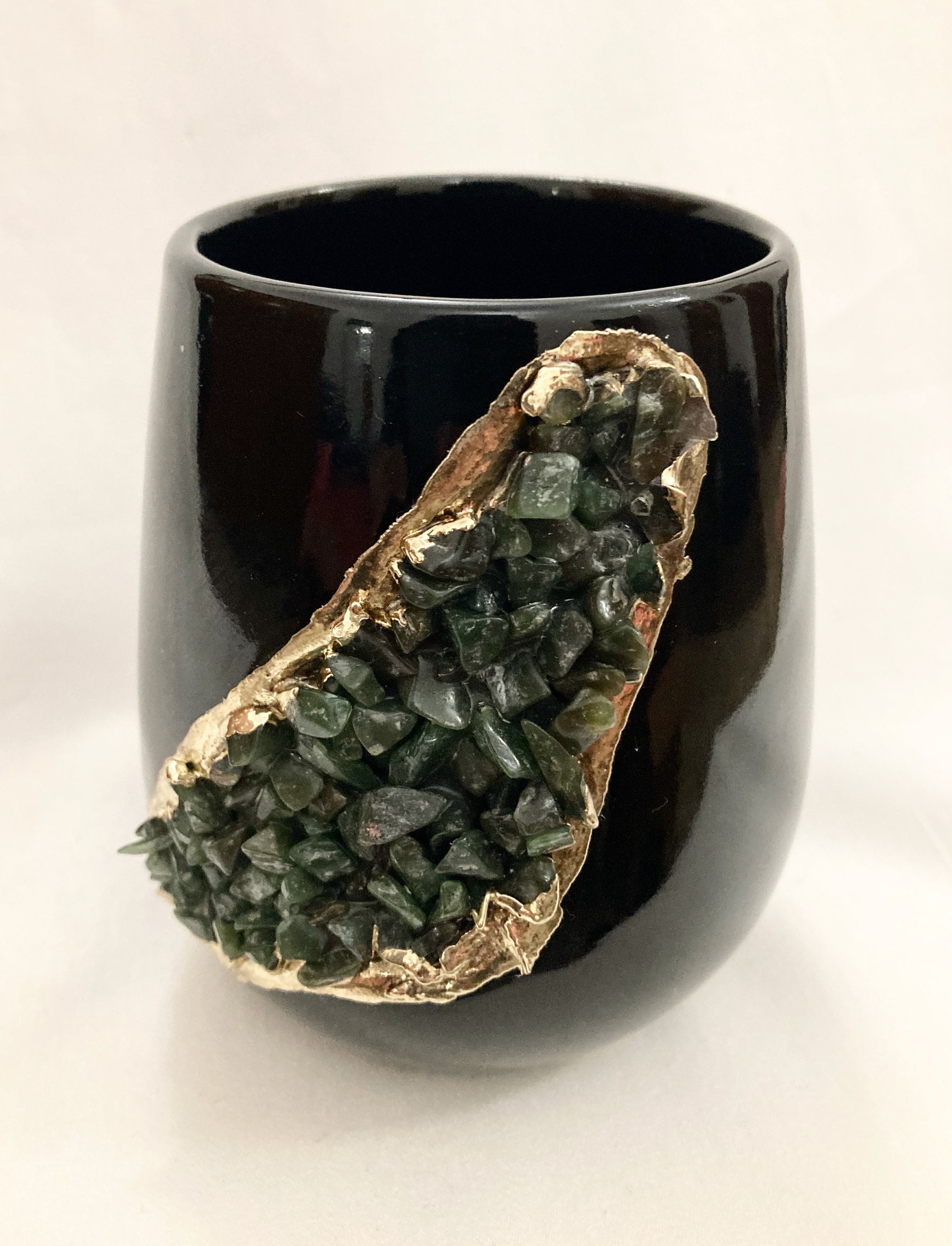 Set of 2 Black Ceramic Vases