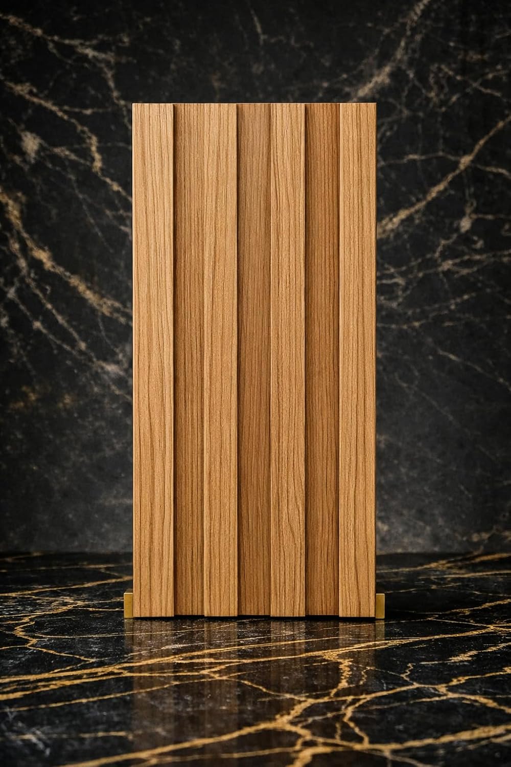 Lambrin Interior WPC Tipo Madera, 96x16cm, 24mm Espesor, Panel Decorativo para Pared, Resistente a Humedad ( 6  piezas)
