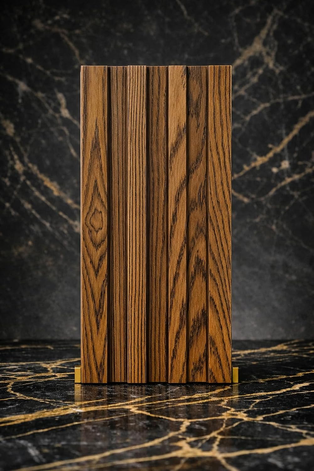 Lambrin Interior WPC Tipo Madera, 96x16cm, 24mm Espesor, Panel Decorativo para Pared, Resistente a Humedad ( 6  piezas)