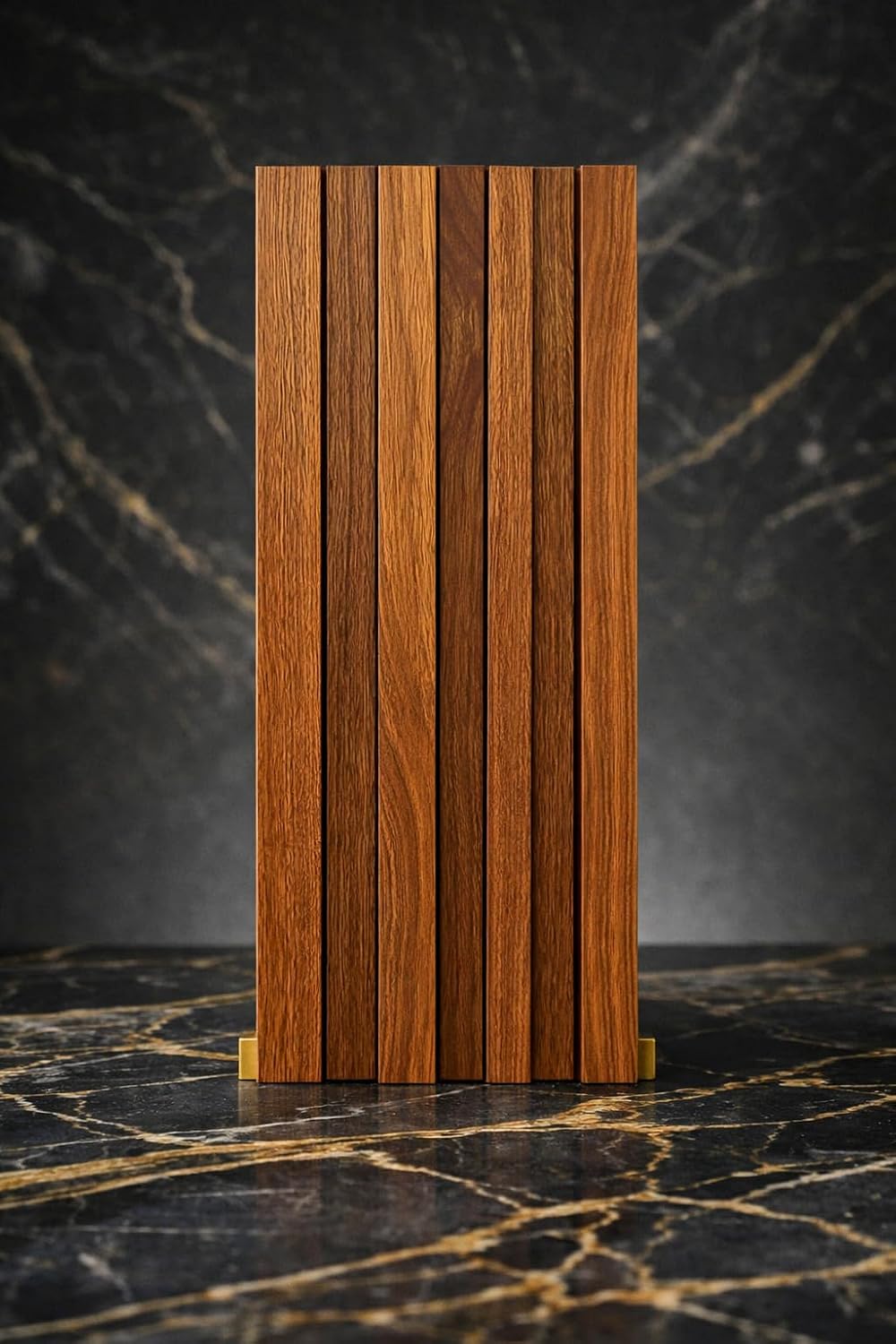 Lambrin Interior WPC Tipo Madera, 96x16cm, 24mm Espesor, Panel Decorativo para Pared, Resistente a Humedad ( 6  piezas)